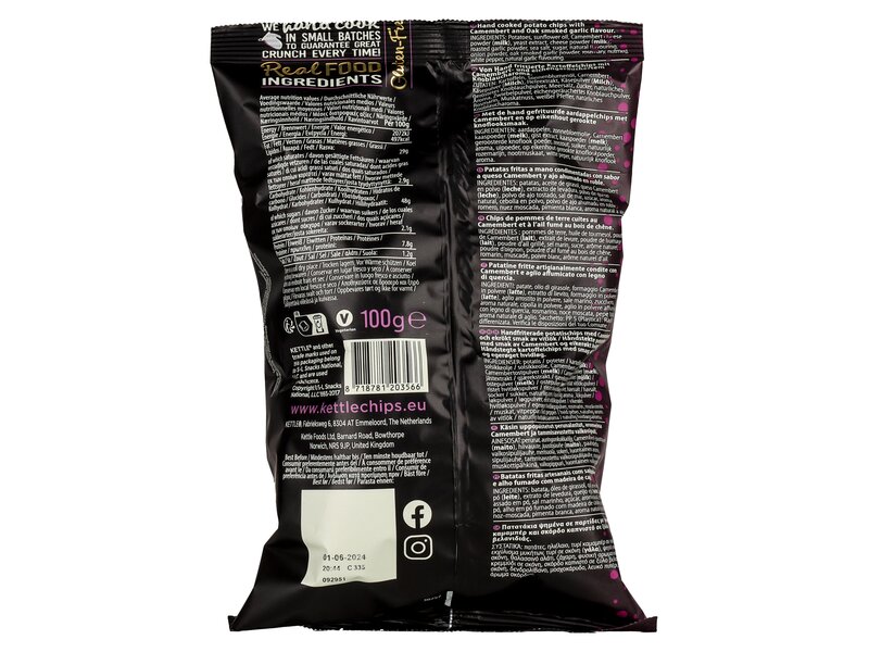 Kettle Intense Camembert Garlic 100g