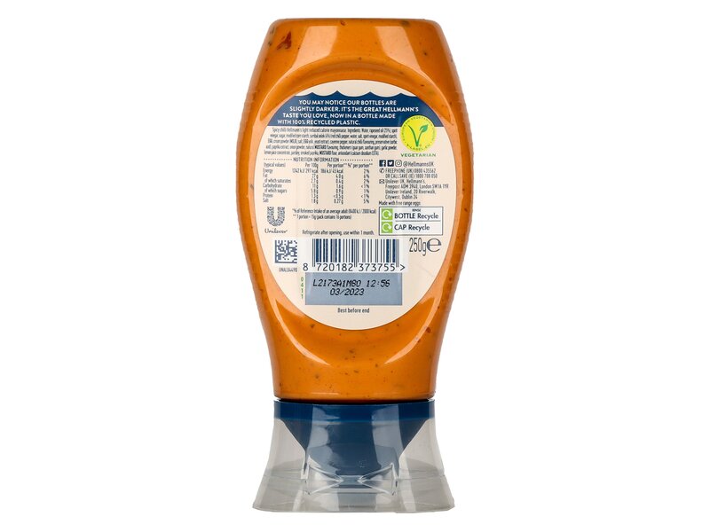 Hellmann's Chilli charger mayonnaise HOT 250g