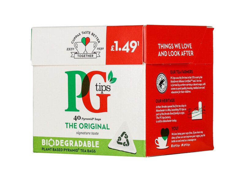 tea PG Tips ORIGINAL teabags pyramid (40pcs) 116g – Cheap Basket
