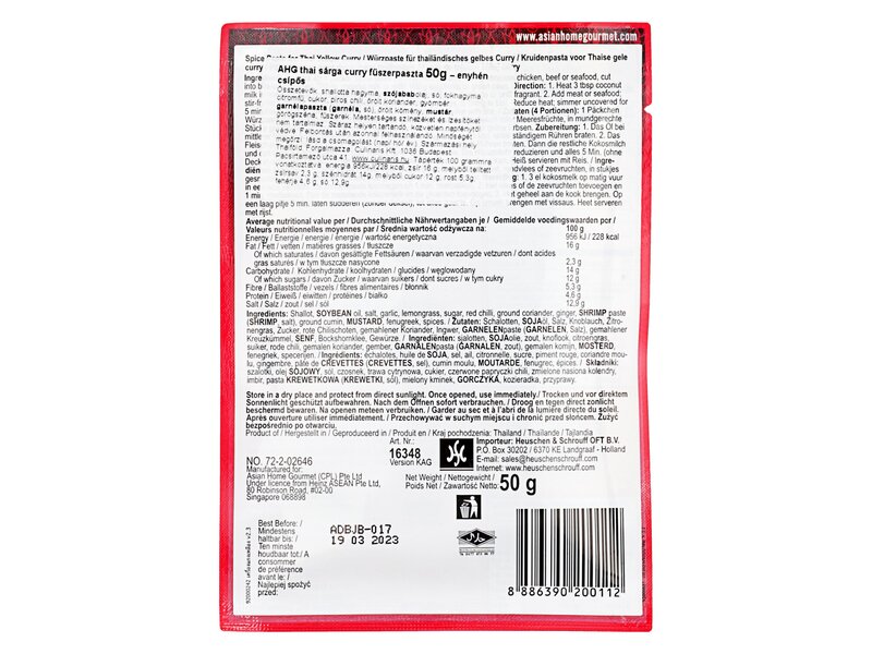 AHG Thai Yellow Curry 50gr