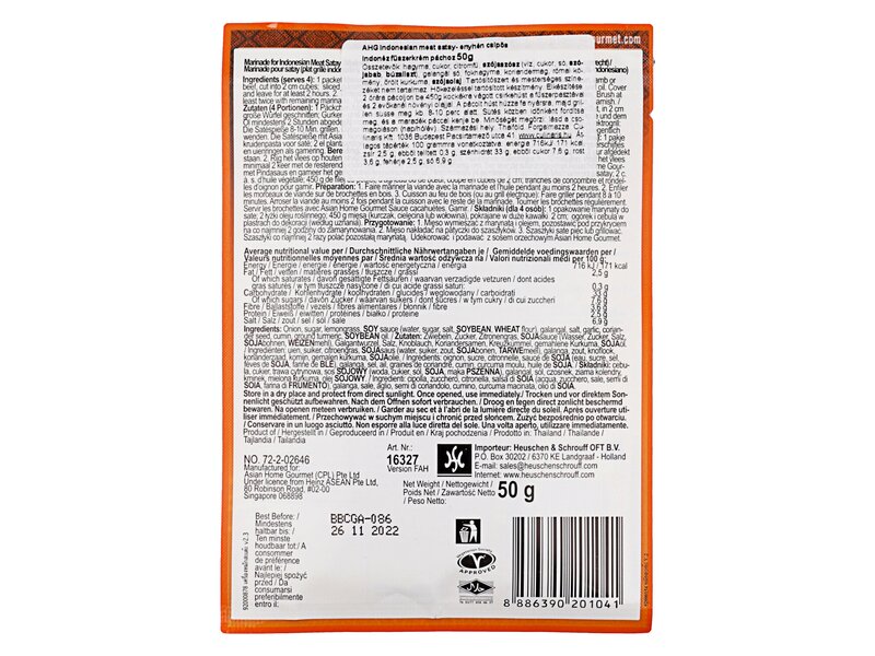 AHG Indonesian Satay marinade 50g