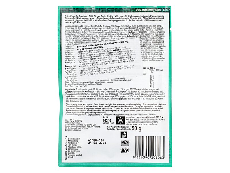 AHG Szechuan Chilli Ginger Garlic 50gr