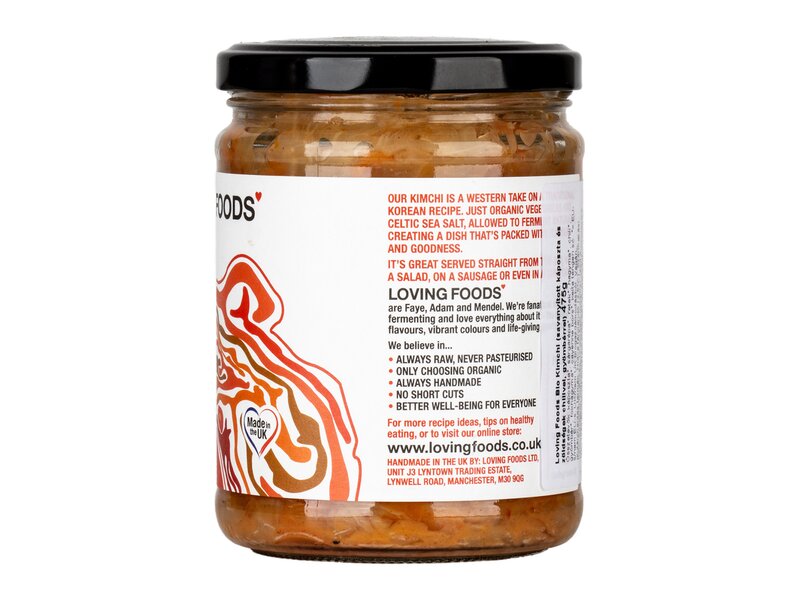 Loving Foods Bio Kimchi (savanyított káposzta és zöldségek chilivel, gyömbérrel) 475g