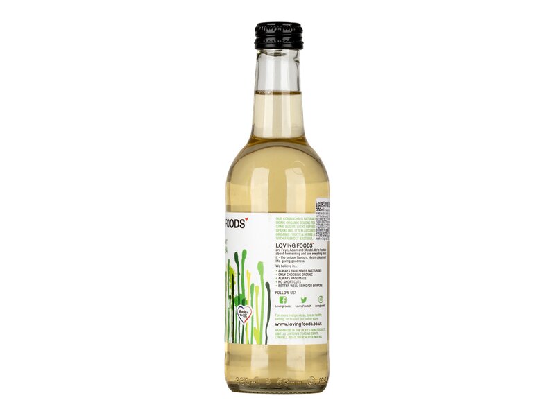 Loving Foods Matcha-menta ízesítésű bio kombucha természetesen szénsavas zöldtea ital 330ml