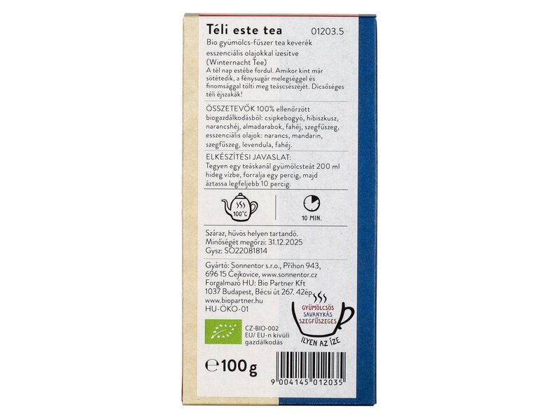 Sonnentor Bio Téli este gyümölcstea ömlesztett 100g