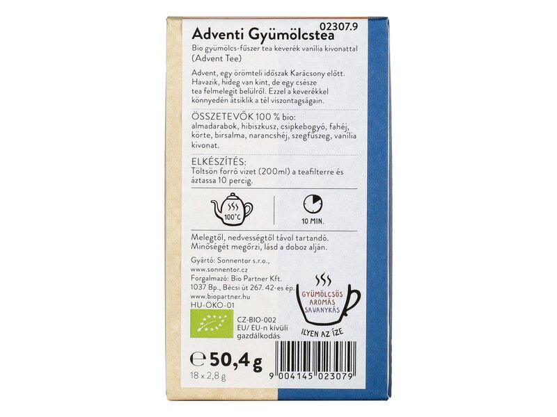 Sonnentor Bio Adventi gyümölcstea filteres 50,4g