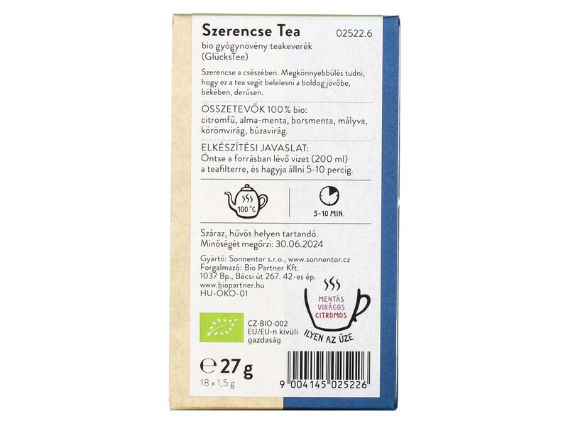 Sonnentor Bio Szerencse herbál teakeverék filteres 27g
