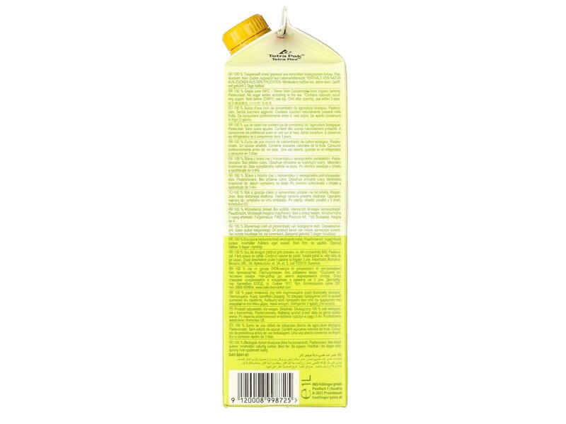 Höllinger Bio Gyümölcsital Fehérszőlő 1L