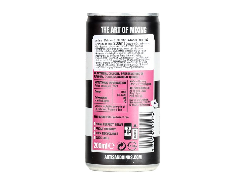 Artisan Drinks Pink Citrus Tonic 200ml Can