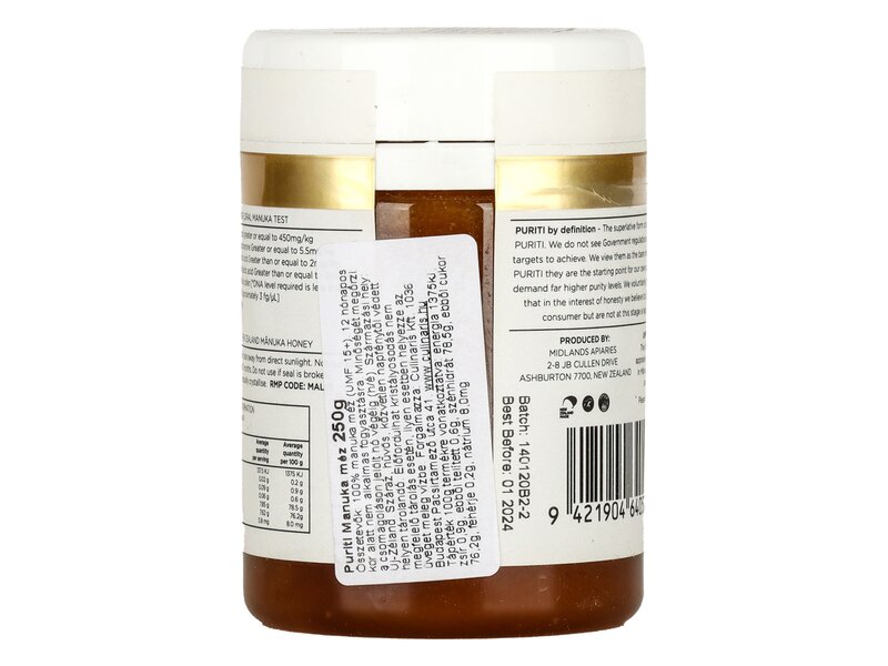 Puriti nyers manuka méz UMF15+ 250g