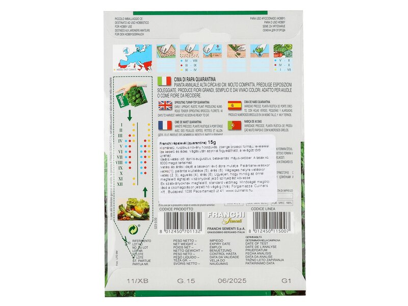 Franchi Répalevél (Cima di rapa quarantina) vetőmag