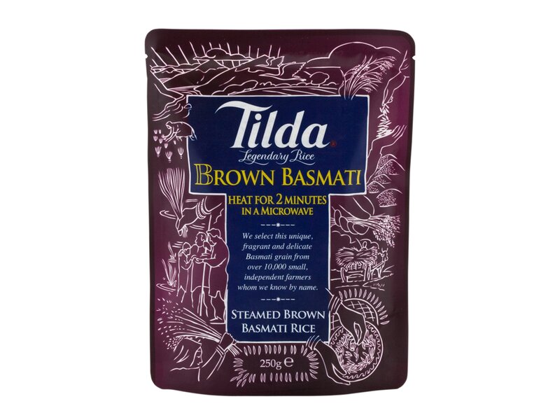 Tilda Steamed Rice Brown lila 250g