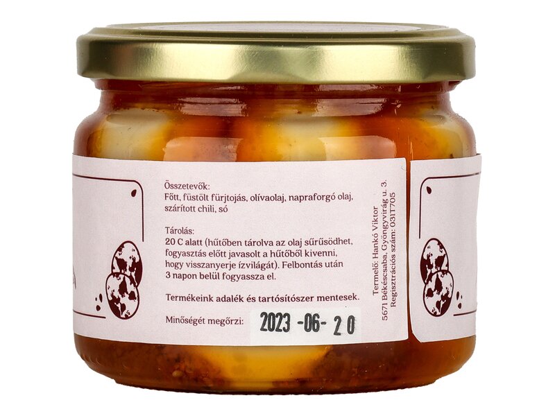 Hankó farm* Pácolt fürjtojás chili 275g